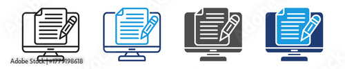 content writing icon set multiple style
