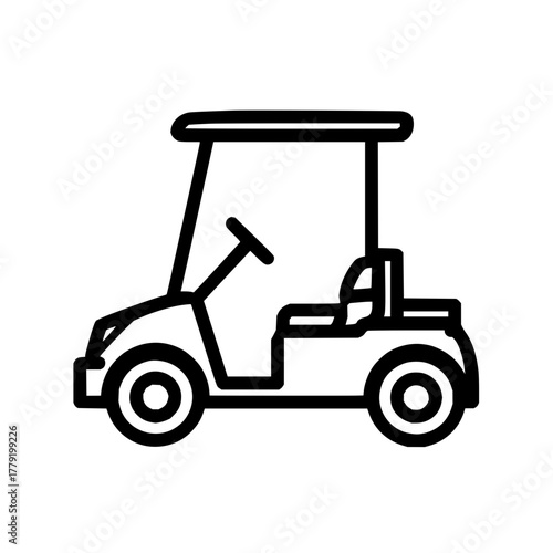 Golf cart vector icon illustration perfect for golf course designs and recreational vehicle concepts and graphics