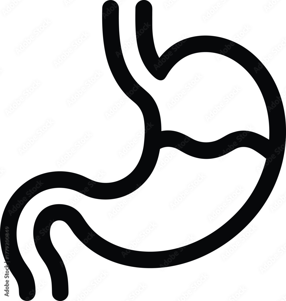Fototapeta premium Digest icon showing abdomen stomach aliment bowel guts tract health organ