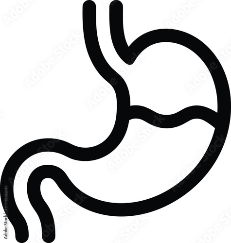 Digest icon showing abdomen stomach aliment bowel guts tract health organ