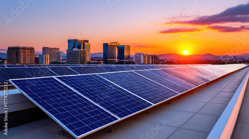 Modern rooftop solar panels...