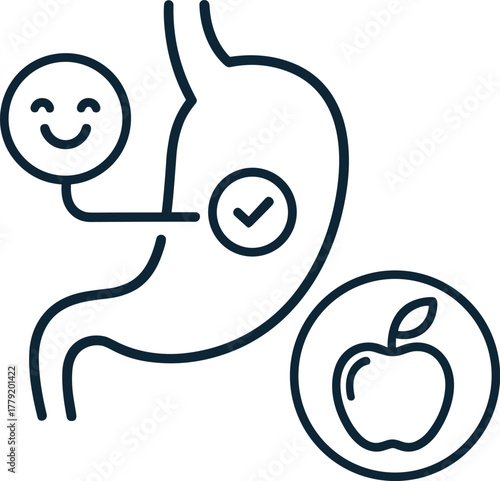 Digestion Icon Abdomen Health Anatomy System Stomach Relief Treatment Supplement Therapy