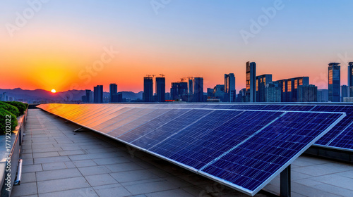 Modern rooftop solar panels...