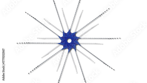 Sleek abstract data point visualization with energy lines spreading outward.