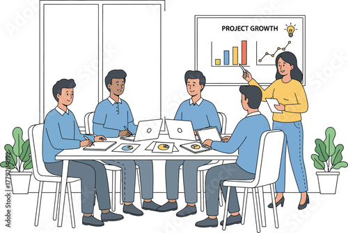 group of business people working together