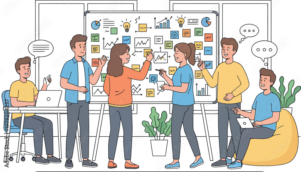 Fototapeta premium business people working together in office