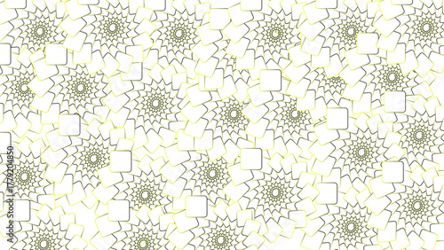 Muted yellow and white tessellation of starburst shapes for a sophisticated background.