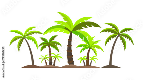 Tropical Paradise: A cluster of verdant palm trees reaching towards the sky, evoking a sense of calm and the warmth of a tropical destination.