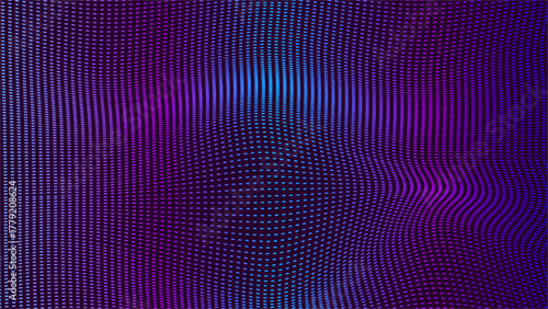 Vibrant neon sound wave background with glowing vertical lines in purple and electric blue.
