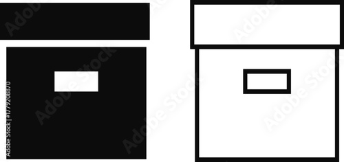 Cabinet vector icon set, office furniture, drawer storage, archive box, and file organizer collection, cupboard and filing cabinet group in black, flat, and line style vector illustration