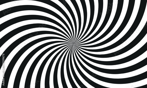 Black and white swirling vortex pattern creating a hypnotic optical illusion effect