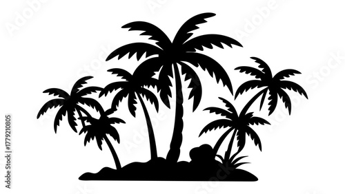 Tropical Silhouette: A striking silhouette of tropical palm trees against a clean background, evoking a sense of tranquility and the allure of exotic destinations.