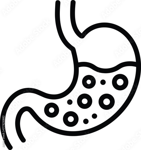 Stomach Organ Icon Featuring Irritation Nausea Remedy For Digestive Health Ailment