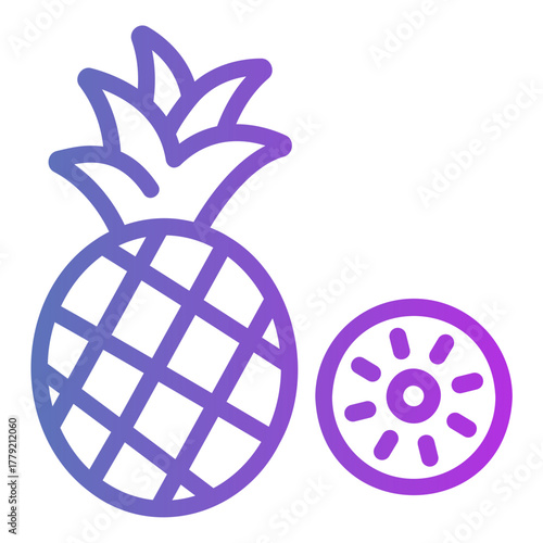 pineapple Line Gradient Icon