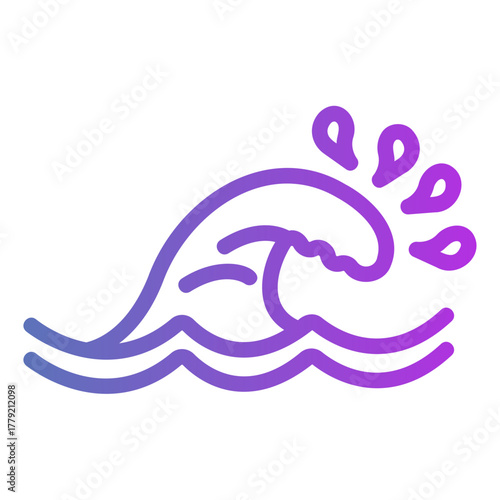 sea Line Gradient Icon
