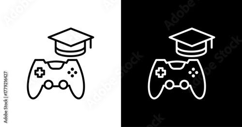 Learning Games  White Icon Set Design