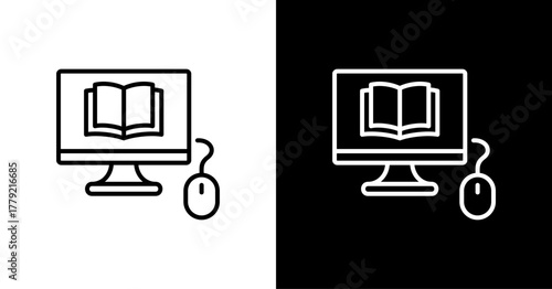 Digital Literacy  White Icon Set Design