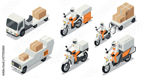 Efficient delivery vehicles in motion with isometric design