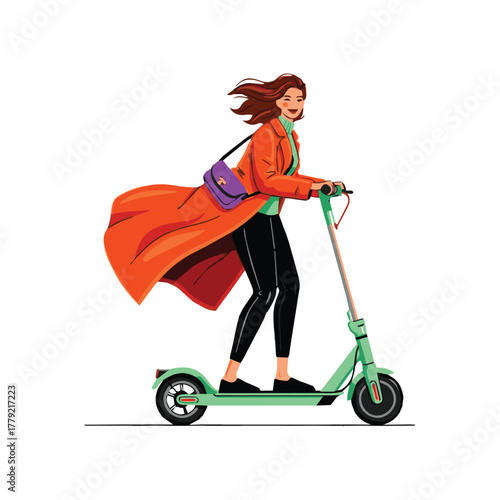woman with a scooter
