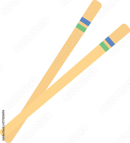 a pair of simple wooden chopsticks