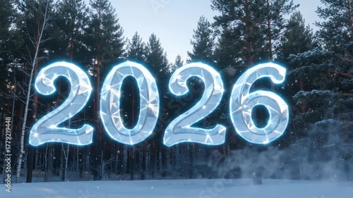 Ice Particles Forming 2026 – Frosty New Year Animation