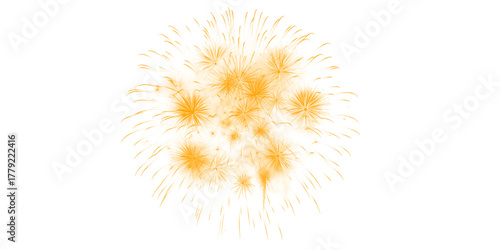 Golden firework texture, thin stroke lines. Isolated png illustration, transparent background. Design for overlay, montage, texture. Happy new year concept.	
