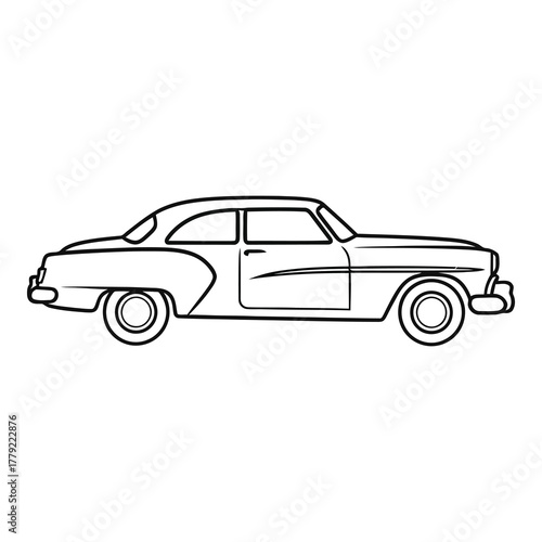 Classic vintage car outline ready to customize for your dream design project, offering endless creative possibilities and a touch of timeless nostalgia