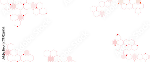 Vector hexagons pattern. Abstract geometric red texture background red hexagon 3D background texture.
