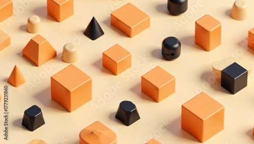 Conceptual representation of economic stability through balanced stacked geometric elements. Conceptual image representing economic stability. Perfectly balanced, precisely stacked geometric shapes