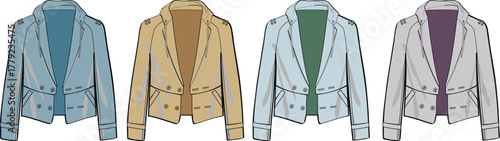 Tailored Blazer Fashion Chic Collection of Ladies' Jackets in Multiple Colors