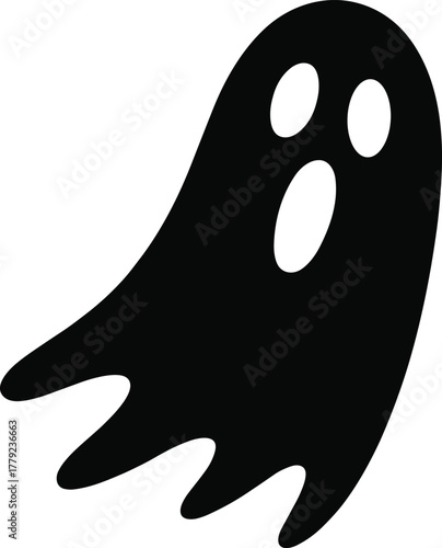 Ghost Black Silhouette Simple Spooky Shape Image Represents Supernatural Existence Haunting Specter