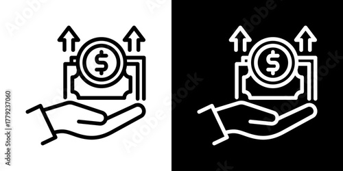 Expenses Icon Of Line Black And White Style