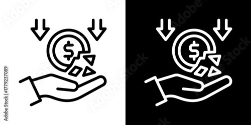 Depreciation Icon Of Line Black And White Style