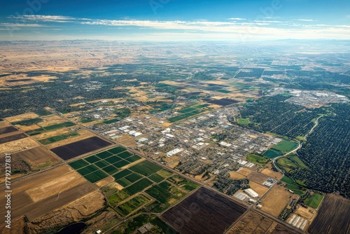 Nampa Idaho Aerial View: Farming and Agribusiness Industry in Boise Suburb