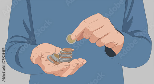 Person holding coins