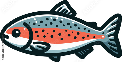デフォルメの鮭のイラスト