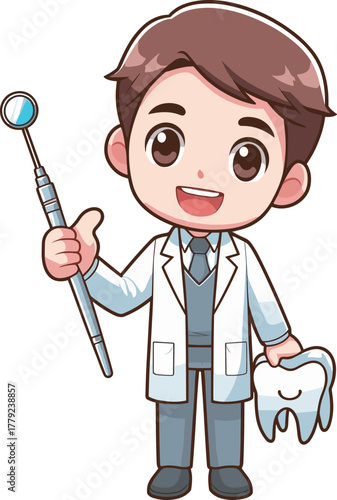 男性の歯科医のイラスト