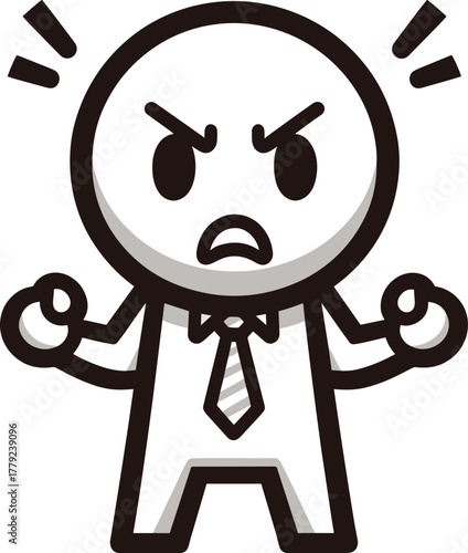怒る社会人のイラスト