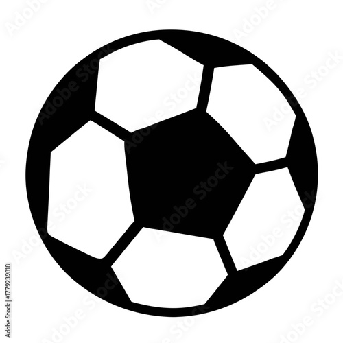 A minimalist soccer ball design, perfect for sports enthusiasts and those looking for a clean, bold graphic.