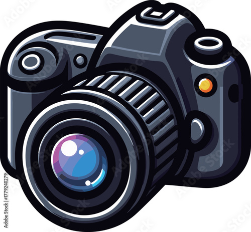一眼レフカメラのイラスト