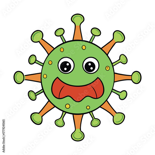 A tiny virus, invisible to the eye, spreads quickly, infecting cells and causing illness, showing how something so small can have a huge impact on life.
