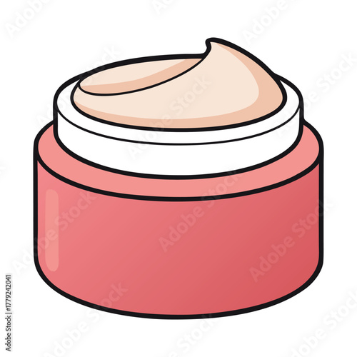 A sleek cosmetic cream jar with a smooth, elegant design, perfect for skincare, radiating luxury and care, inviting you to indulge in daily pampering rituals.
