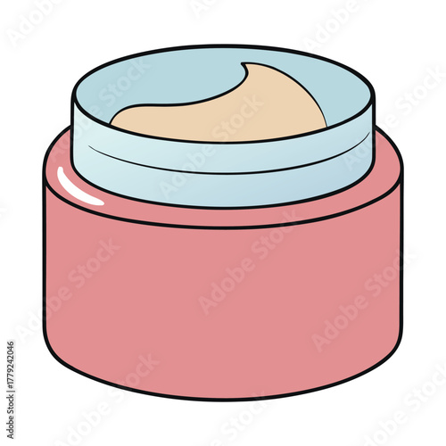 A sleek cosmetic cream jar with a smooth, elegant design, perfect for skincare, radiating luxury and care, inviting you to indulge in daily pampering rituals.
