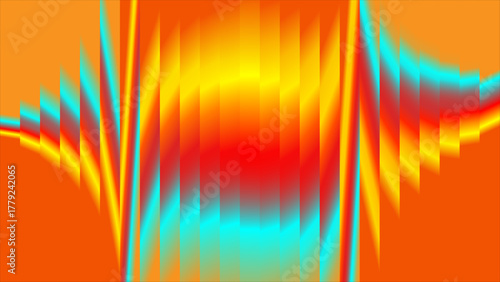 Energy Wave Pattern Vector – Abstract Spectrogram Design with Cyan Bands and Red Gradient