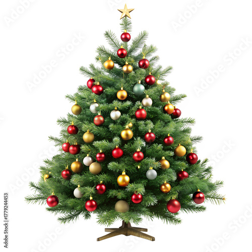 Christmas Tree Isolated on Transparent Background