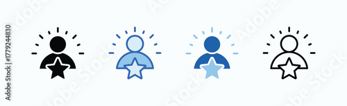 Confidence Icon Sheet Multiple Style Collection Isolated Vector