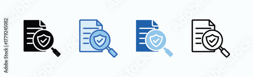 Scrutiny Icon Sheet Multiple Style Collection Isolated Vector