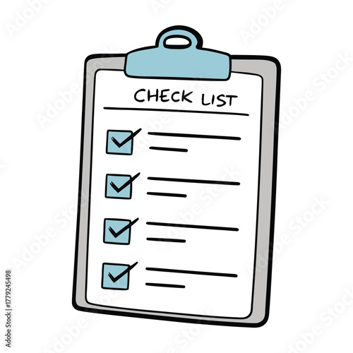 A detailed checklist on a clipboard, featuring neat boxes and organized notes, symbolizing task management, productivity, and goal tracking for work or personal planning.
