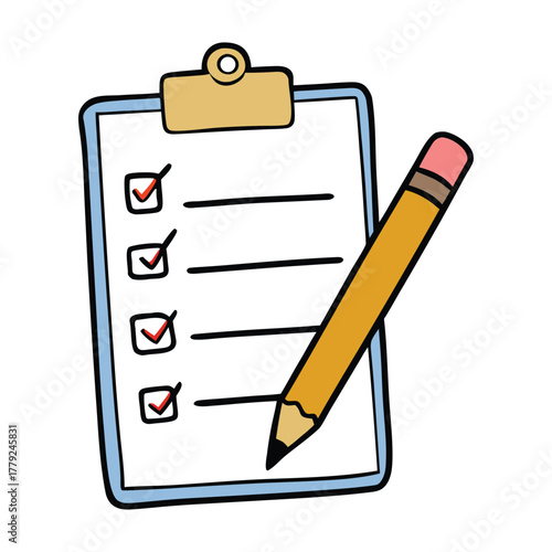 A simple to-do list with neat checkboxes and a pencil ready to jot tasks, capturing organization, focus, and the satisfaction of ticking off goals.
