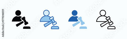 Authoritative Icon Sheet Multiple Style Collection Isolated Vector